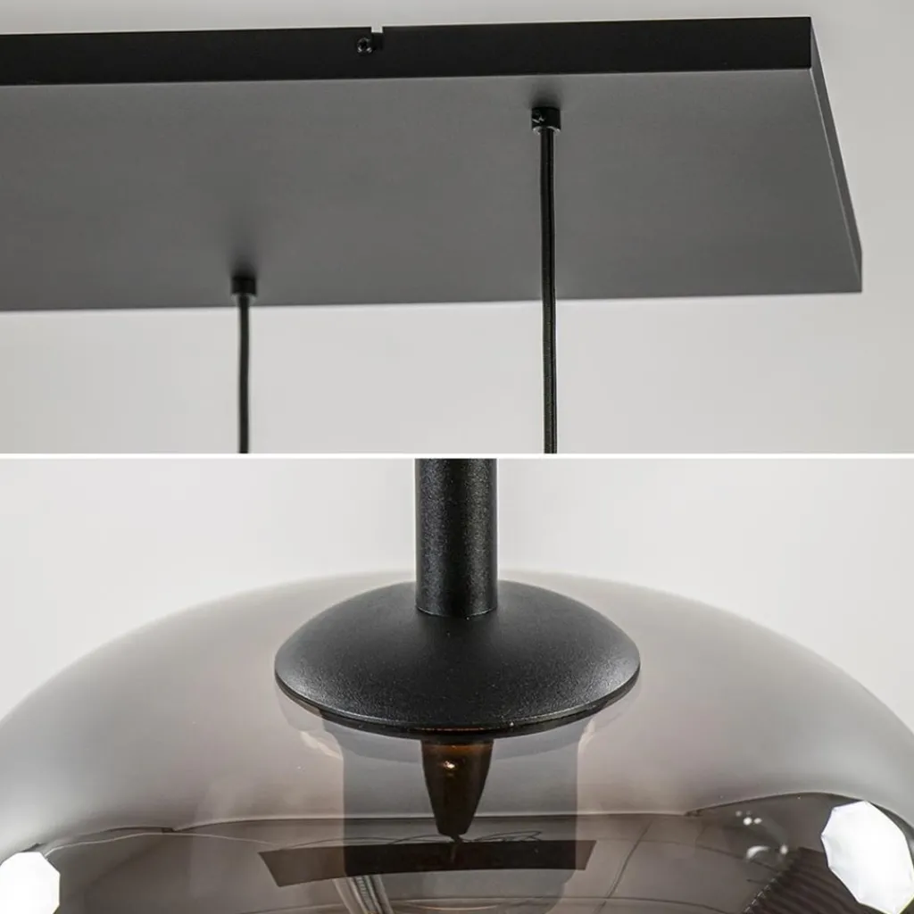 Stijlvolle 6-lichts hanglamp zwart met gradiënt smoke glas>Straluma Flash Sale