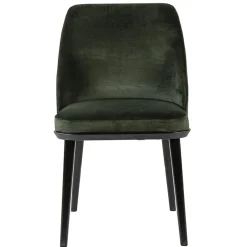 Stoffen eetkamerstoel groen met zwarte houten poot>Straluma Discount
