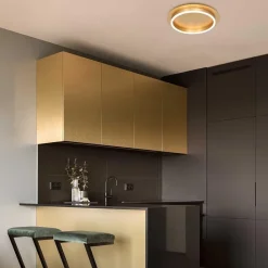 Strak moderne LED plafondlamp goud><noscript><img width=