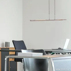 Strakke hanglamp LED staal incl. dimmer><noscript><img width=