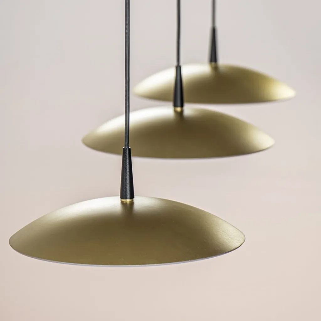 Strakke 3-lichts hanglamp LED mat zwart/mat goud>Straluma Hot