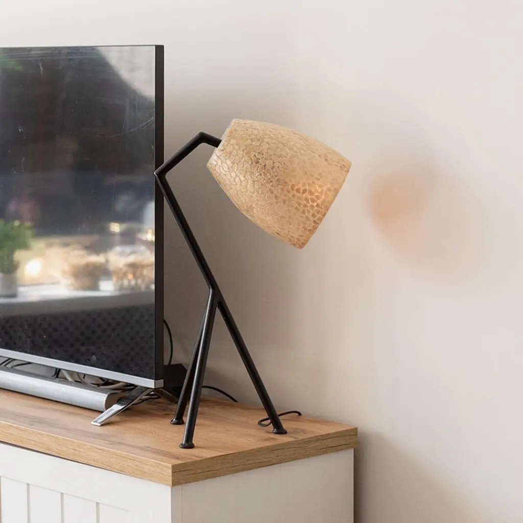 Tafellamp driepoot zwart/schelpen gold>Straluma Best Sale