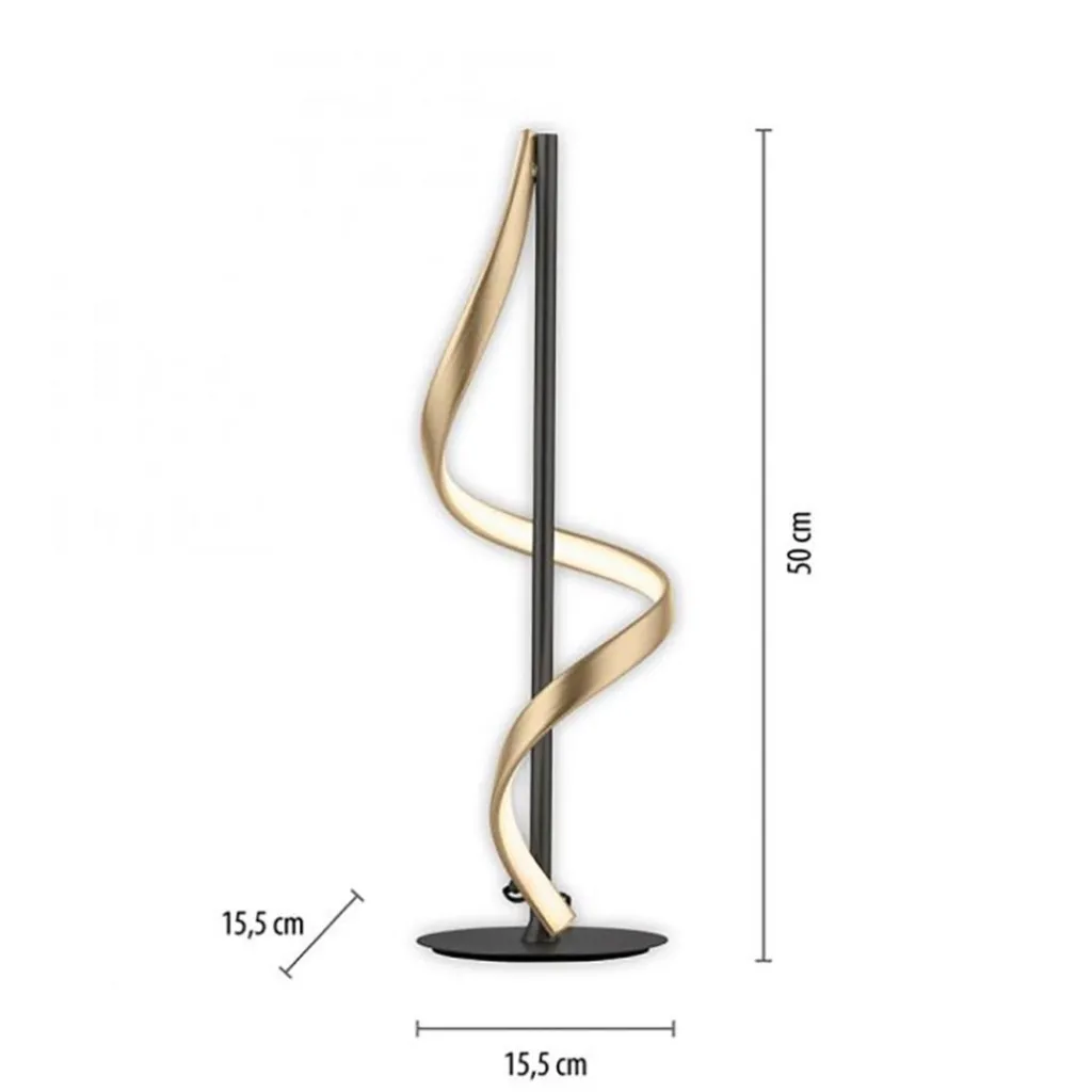Tafellamp Q-Swing zwart/matgoud remote cct>Straluma Best