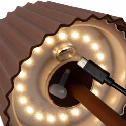 Tafellamp roest bruin oplaadbaar inclusief LED IP54><noscript><img width=