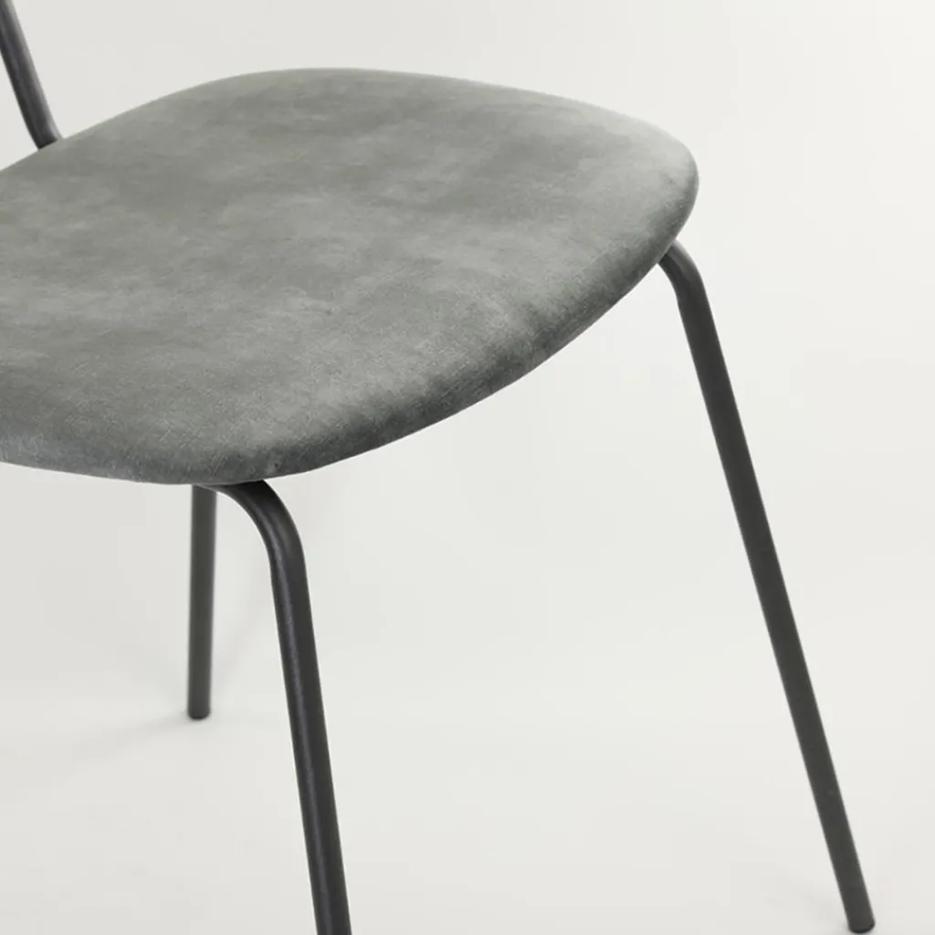 Trendy eetkamerstoel Emma velvet grijs>Straluma Flash Sale