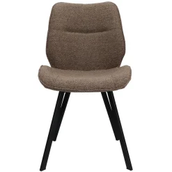 Trendy eetkamerstoel stof bruin met zwarte poot>Straluma Fashion
