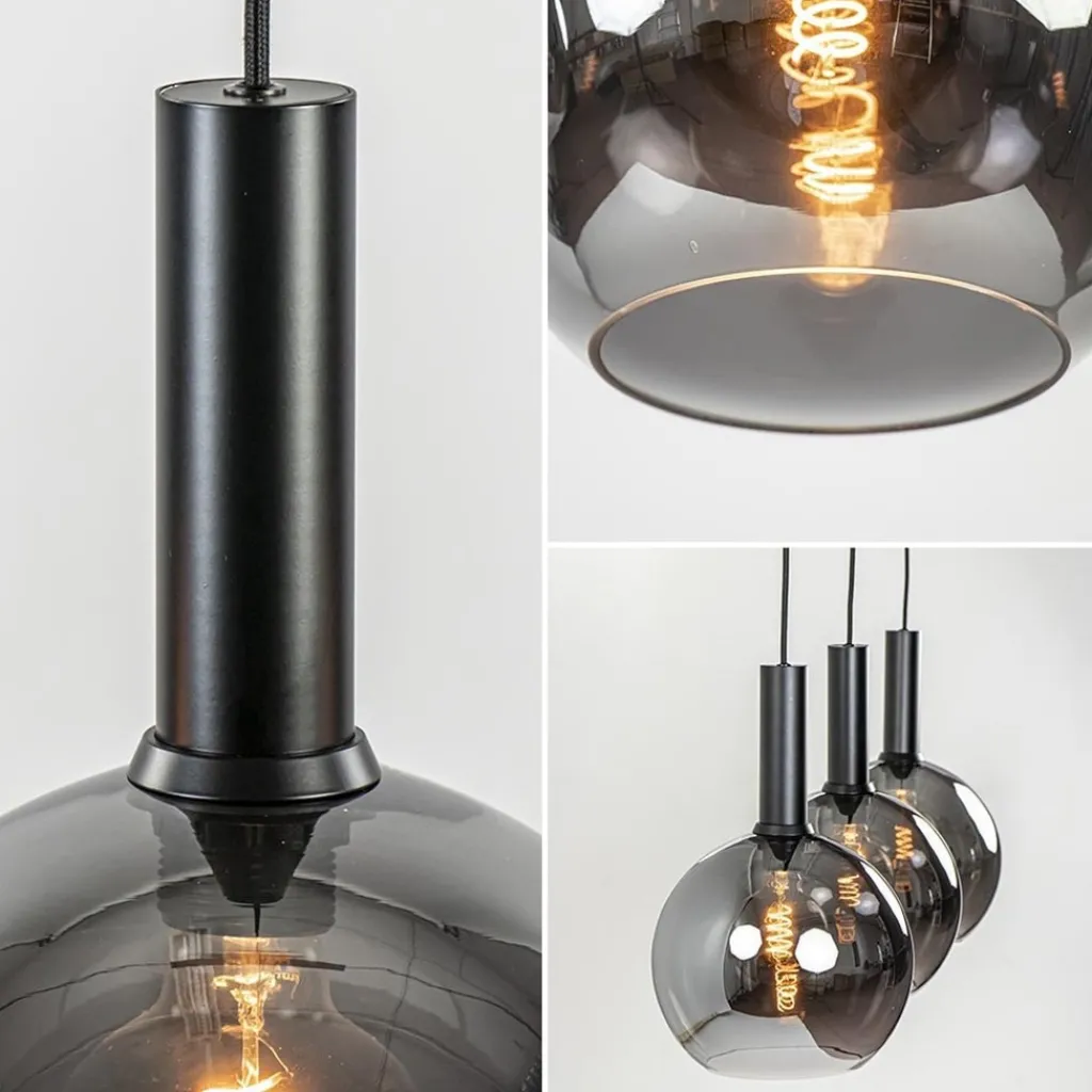 Trendy hanglamp met smoke/titanium glazen bollen>Straluma Clearance
