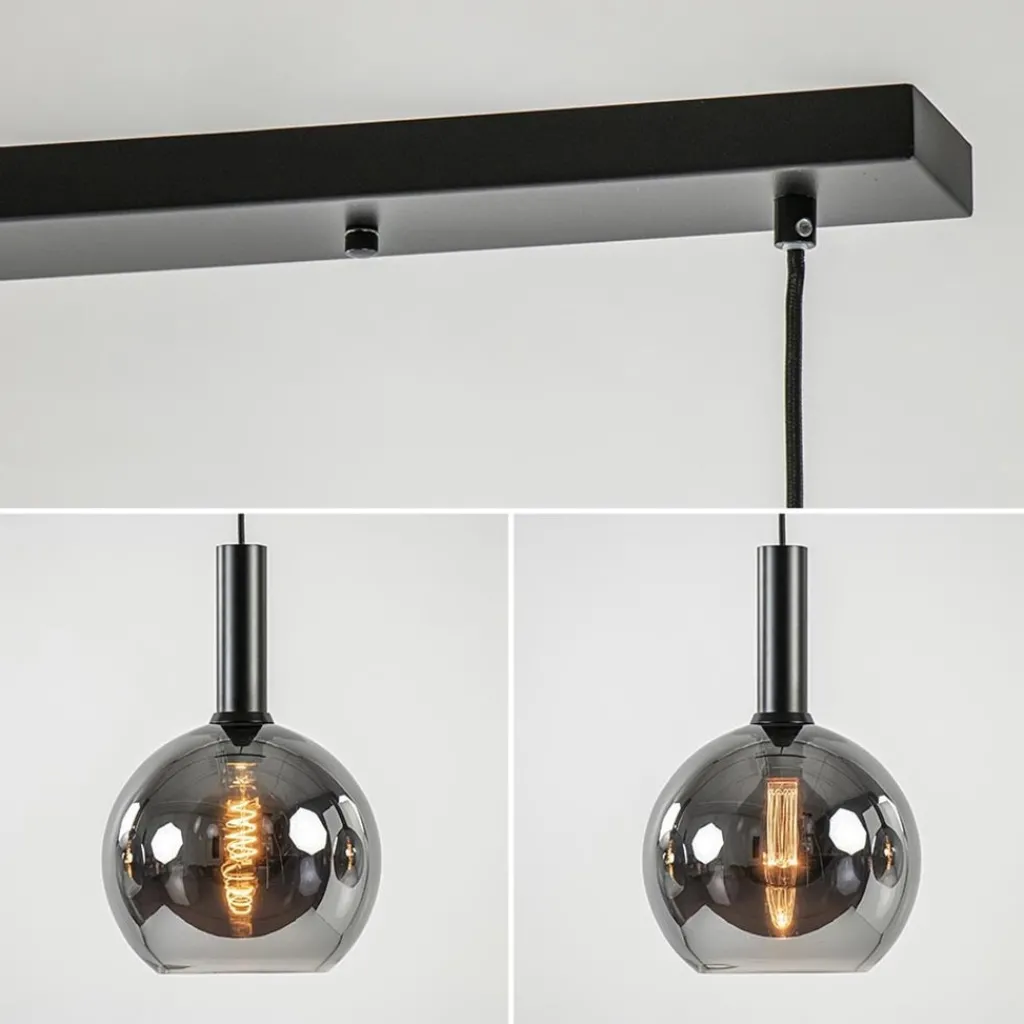 Trendy hanglamp met smoke/titanium glazen bollen>Straluma Clearance