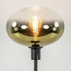 Trendy tafellamp zwart met glazen kap helder/goud><noscript><img width=