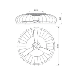 Ventilator Nature hout/zwart remote/app><noscript><img width=