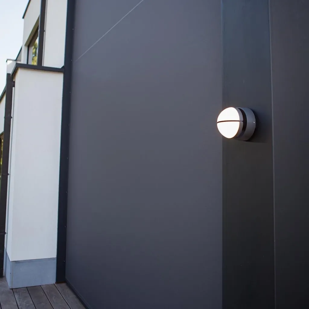 Verstelbare buitenlamp rond donker grijs inclusief LED>Straluma Store