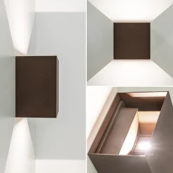Verstelbare LED buitenlamp aluminium bruin><noscript><img width=