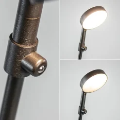 Verstelbare LED leeslamp zwart geborsteld staal dim-to-warm><noscript><img width=