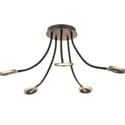 Verstelbare 5-lichts plafondlamp LED met smoke glas>Straluma Fashion