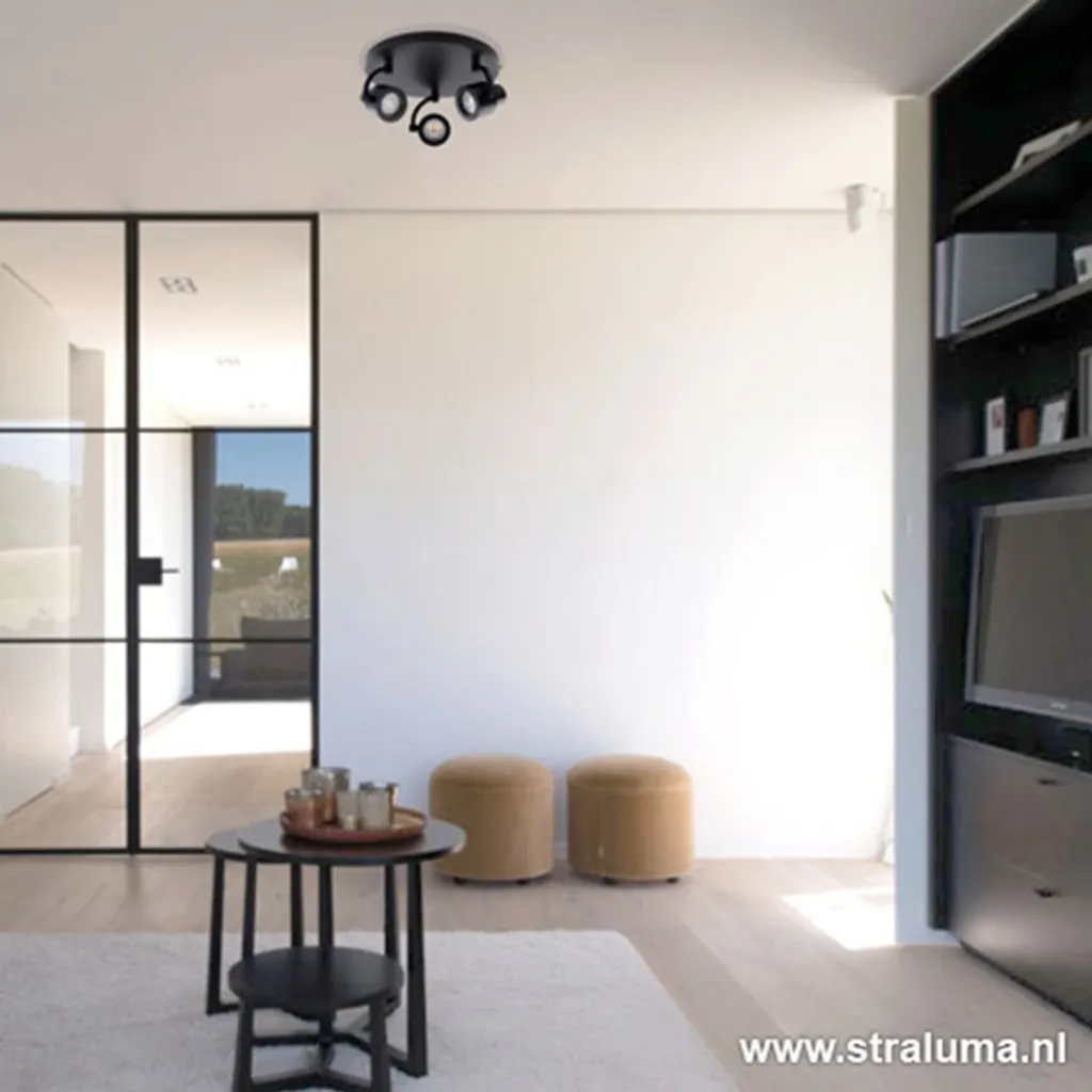 Verstelbare opbouwspot zwart 3-lichts>Straluma New