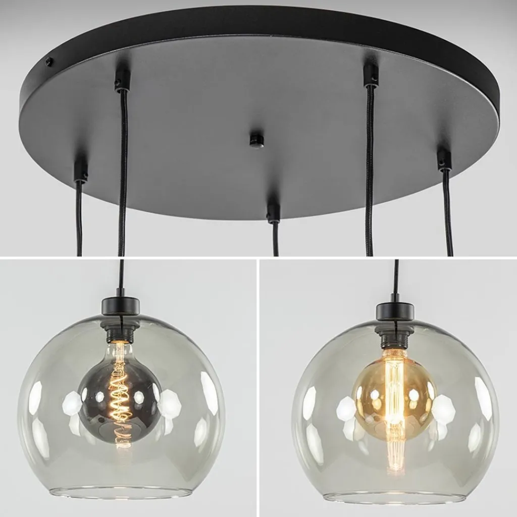 Videlamp zwart 5-lichts smoke glas>Straluma Discount