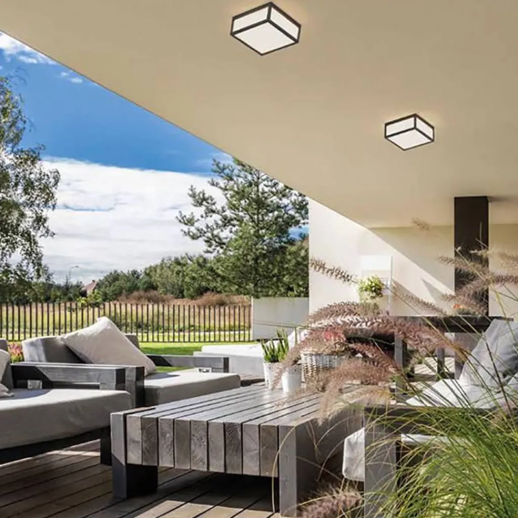 Vierkante buitenlamp dark grey plafond/wand>Straluma Fashion