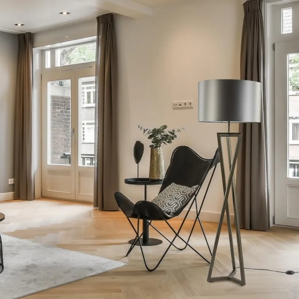 Vloerlamp Atrani platinum excl. kap>Straluma Discount