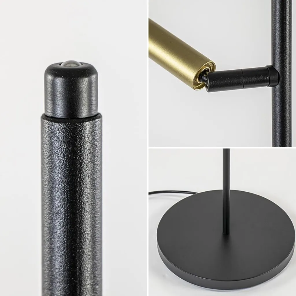 Vloerlamp Flute 2l zwart/matgoud pushdim>Straluma Fashion