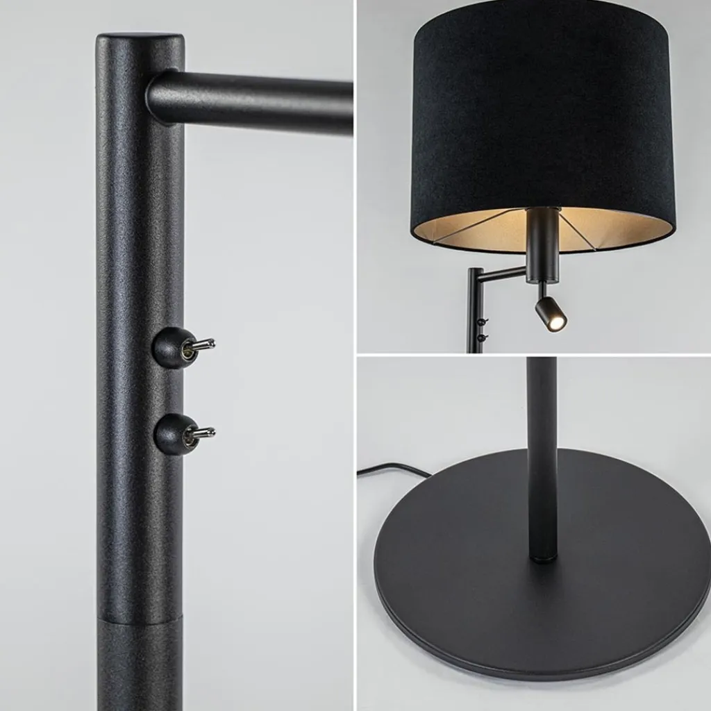 Vloerlamp Havana + leesspot zwart z/kap>Straluma Best Sale