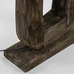 Vloerlamp Kelafo hout chocolade bruin exclusief kap><noscript><img width=