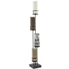 Vloerlamp 4L zwart + cilinder kappen bruin>Straluma Clearance
