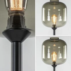 Vloerlamp Lett zwart/smoke glas><noscript><img width=