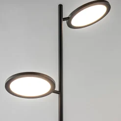 Vloerlamp 2-lichts zwart inclusief 3-standen dimbaar LED><noscript><img width=