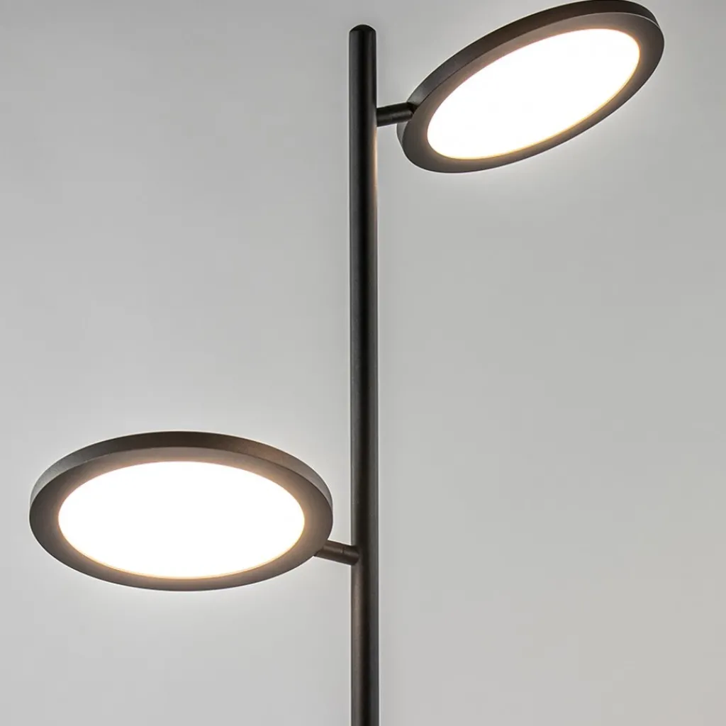 Vloerlamp 2-lichts zwart inclusief 3-standen dimbaar LED>Straluma Store