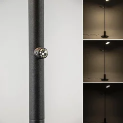 Vloerlamp 2-lichts zwart inclusief 3-standen dimbaar LED><noscript><img width=