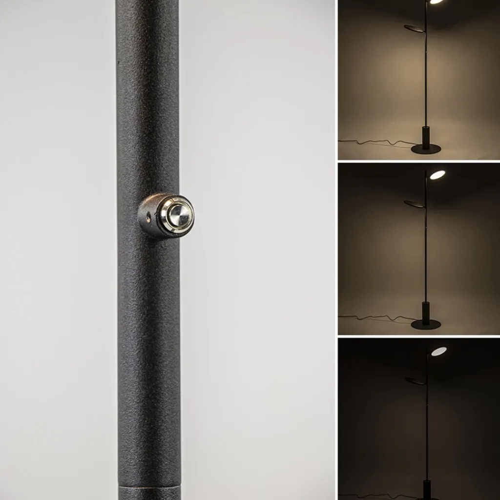Vloerlamp 2-lichts zwart inclusief 3-standen dimbaar LED>Straluma Store