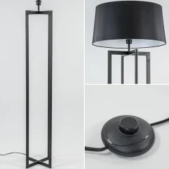 Vloerlamp Mace frame zwart exclusief kap><noscript><img width=