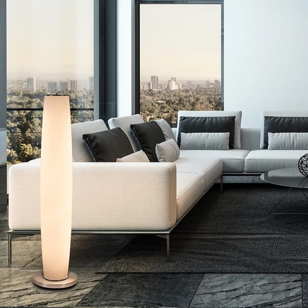 Vloerlamp Terra nikkel/wit glas dtw>Straluma Cheap