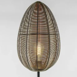 Vloerlamp Yaelle antiek brons met zwarte voet><noscript><img width=