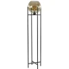 Vloerlamp zwart + amber glazen bol>Straluma Flash Sale