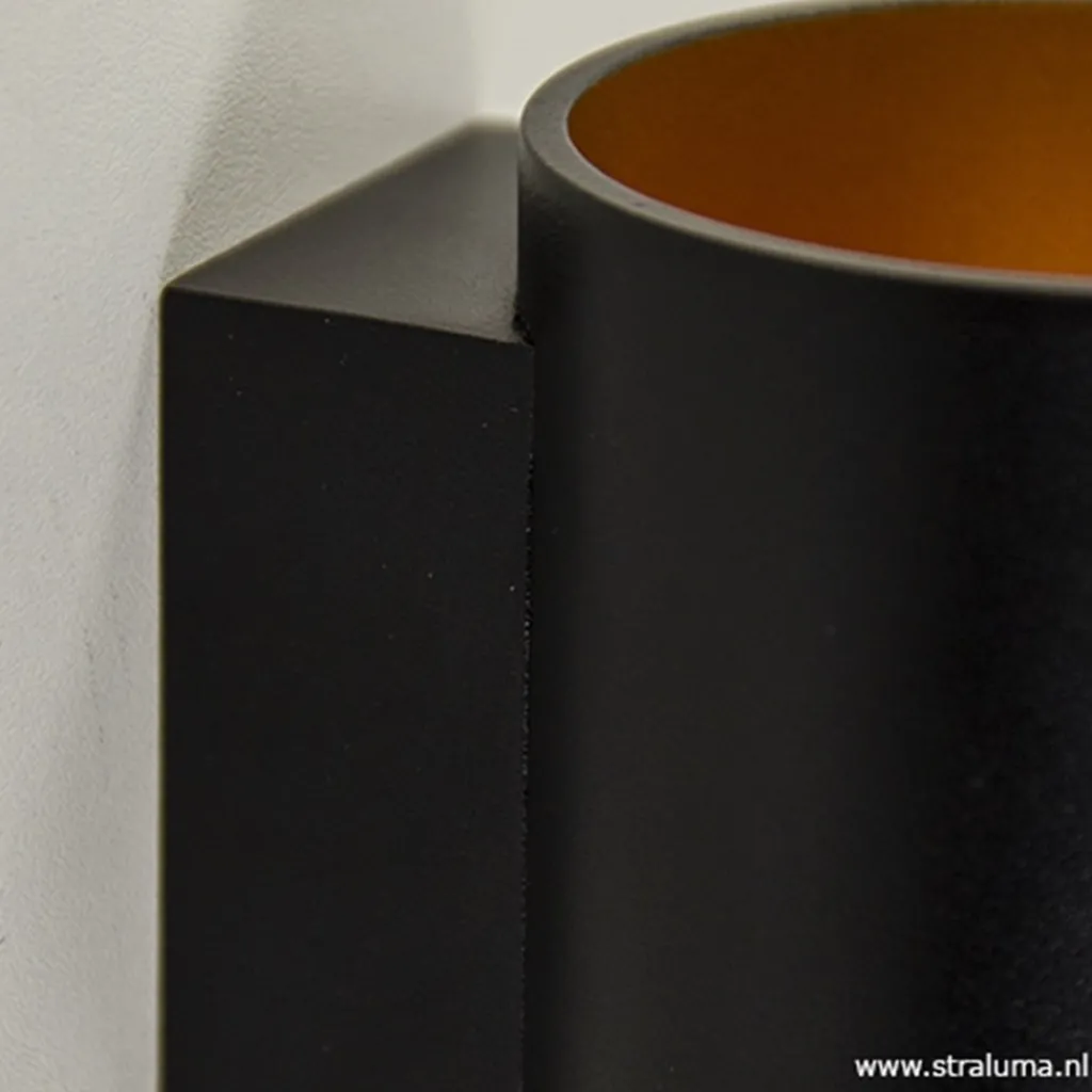 Wandlamp cilinder zwart/goud>Straluma Discount