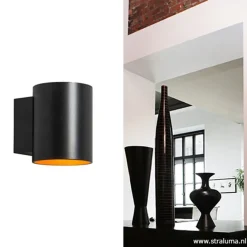 Wandlamp cilinder zwart/goud><noscript><img width=