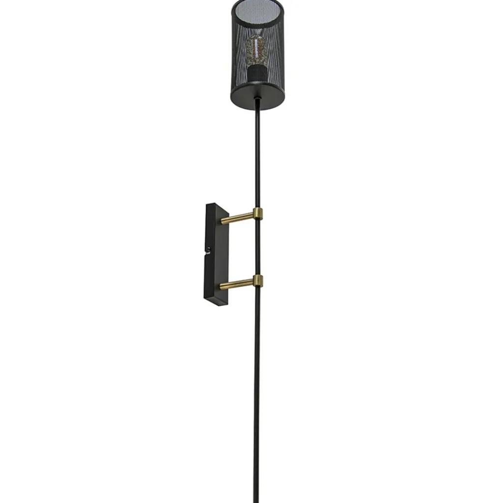Wandlamp cilinder zwart/goud XL>Straluma Cheap