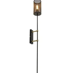 Wandlamp cilinder zwart/goud XL>Straluma Cheap
