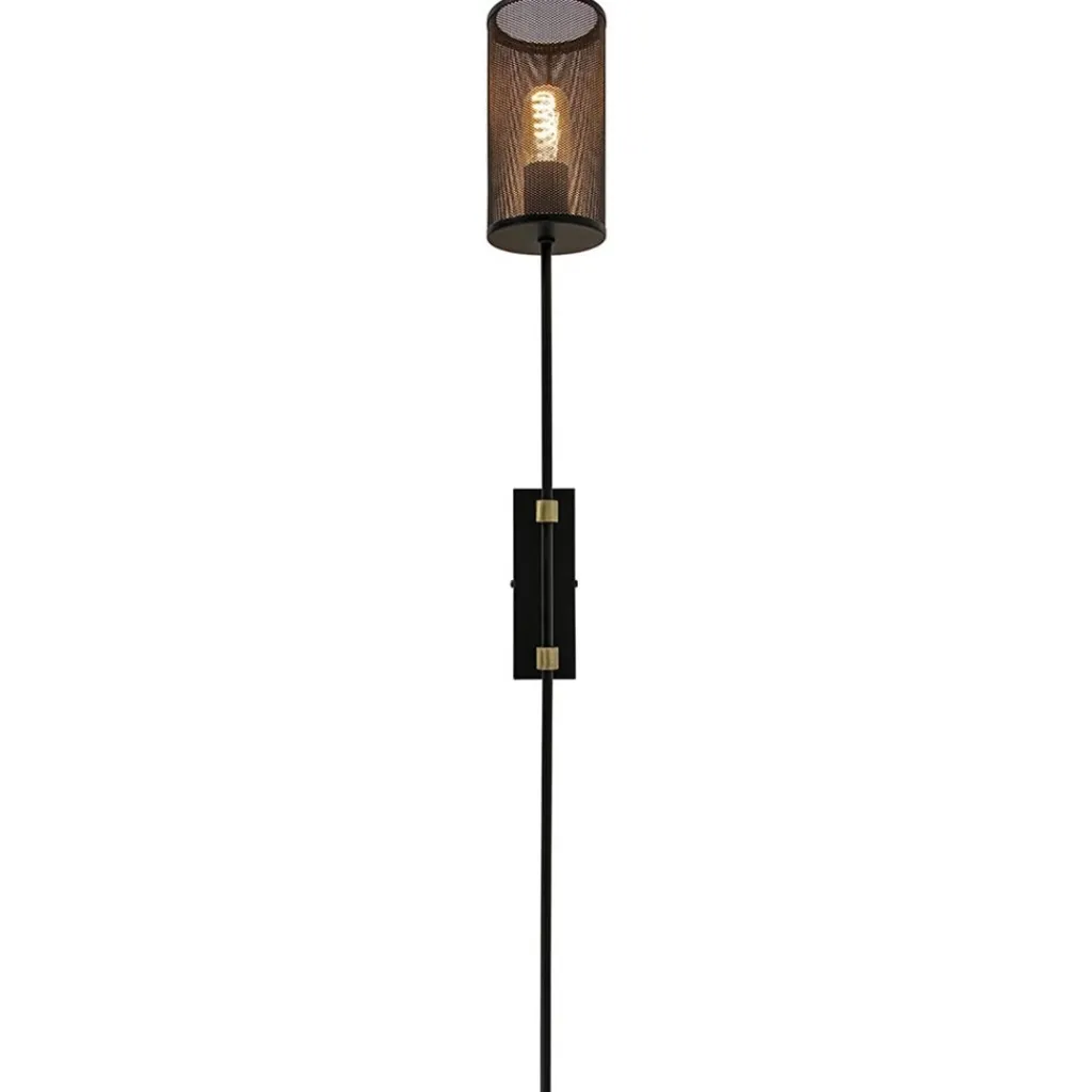 Wandlamp cilinder zwart/goud XL>Straluma Cheap