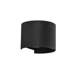 Wandlamp Davos afgerond zwart IP54 2700k>Straluma Online