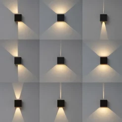 Wandlamp Davos kubus zwart IP54 2700k><noscript><img width=