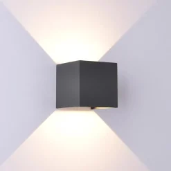 Wandlamp Davos kubus zwart IP54 2700k><noscript><img width=