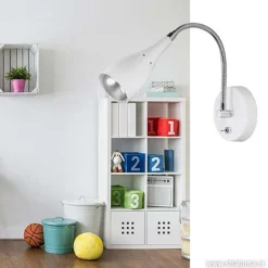 Wandlamp Elite verstelbaar nikkel wit><noscript><img width=