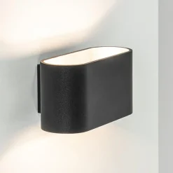 Wandlamp ovaal zwart/zilver g9>Straluma Clearance