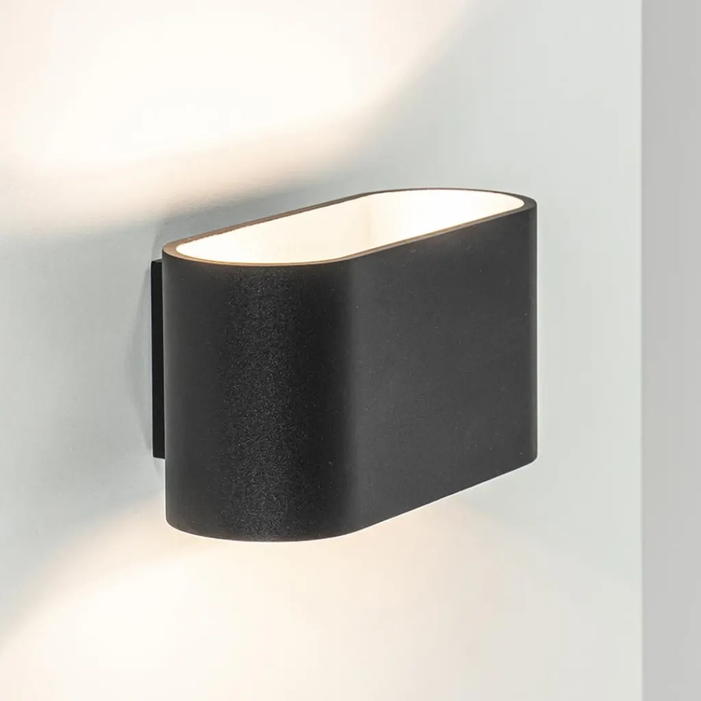 Wandlamp ovaal zwart/zilver g9>Straluma Clearance