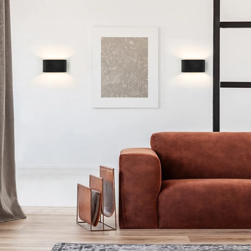 Wandlamp ovaal zwart/zilver g9>Straluma Clearance