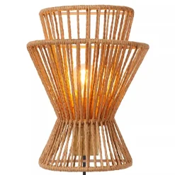 Wandlamp papier naturel met mat goud><noscript><img width=