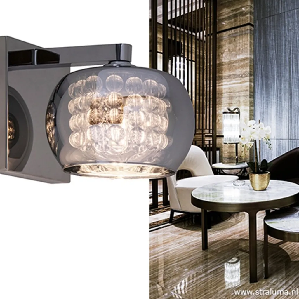 Wandlamp Pearl glas/chroom>Straluma Clearance
