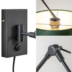 Wandlamp Prestige Chic zwart/kap groen><noscript><img width=